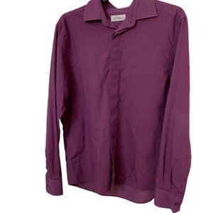 Le Chateau Purple Lightweight Button Up Dress Shirt - Neck Size 16 1/2